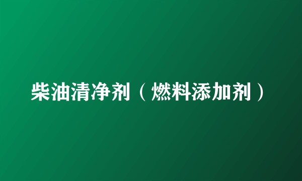 柴油清净剂（燃料添加剂）