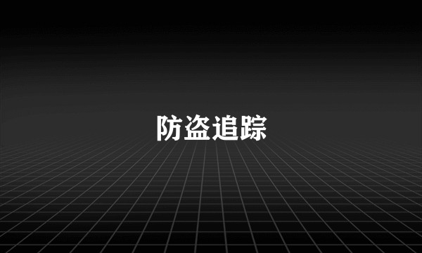 防盗追踪