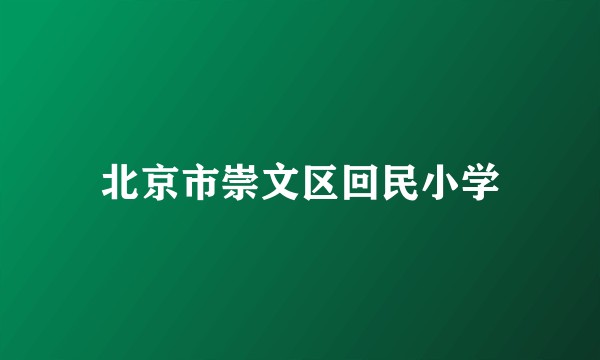 北京市崇文区回民小学