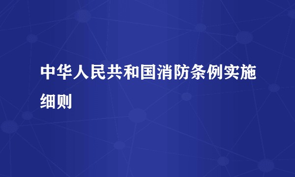 中华人民共和国消防条例实施细则