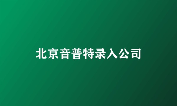 北京音普特录入公司