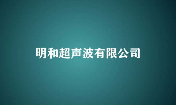 明和超声波有限公司
