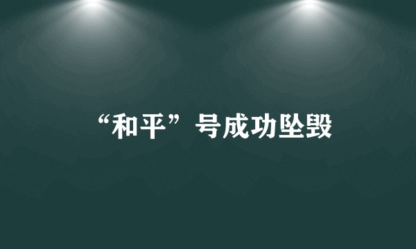“和平”号成功坠毁