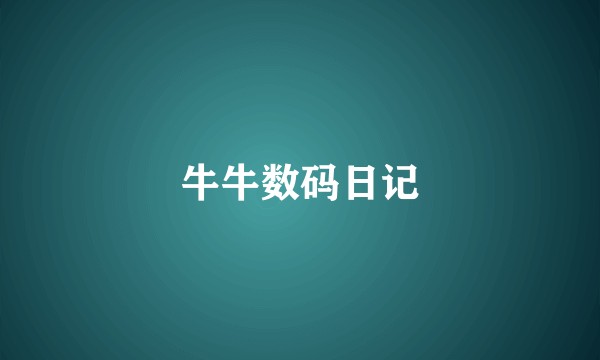 牛牛数码日记