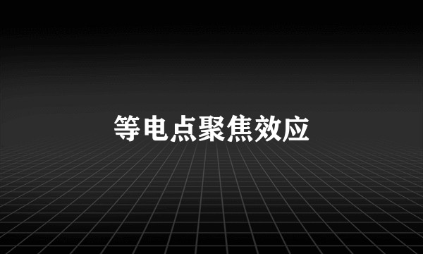 等电点聚焦效应
