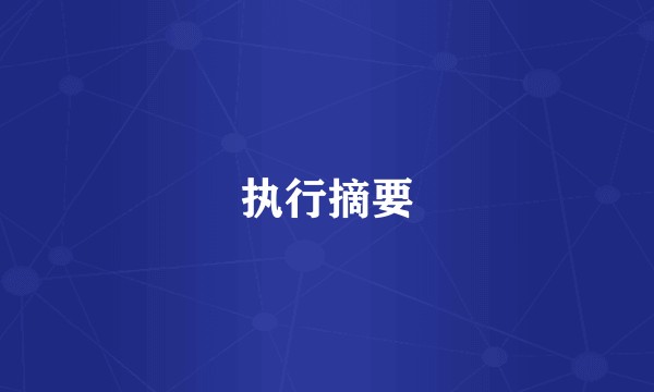 执行摘要