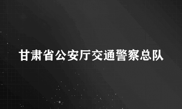 甘肃省公安厅交通警察总队