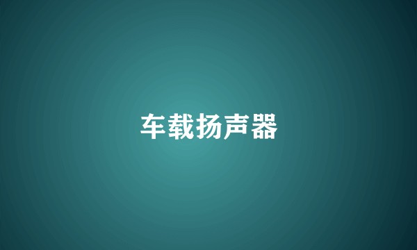 车载扬声器