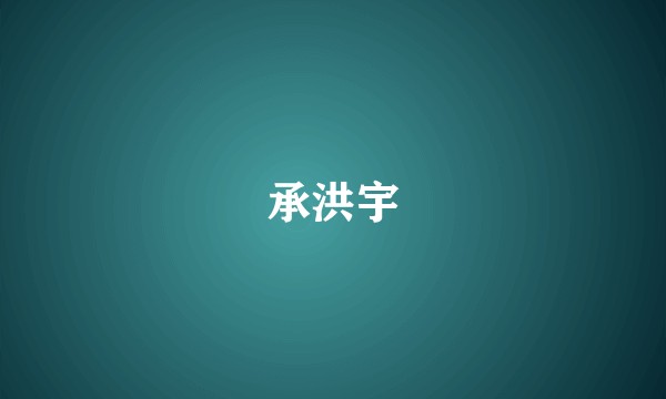 承洪宇