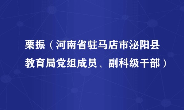 栗振（河南省驻马店市泌阳县教育局党组成员、副科级干部）