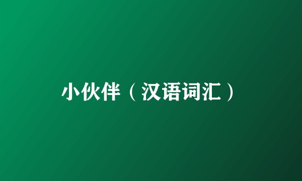 小伙伴（汉语词汇）