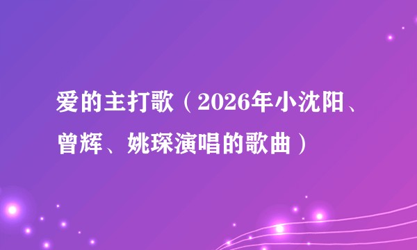 爱的主打歌（2026年小沈阳、曾辉、姚琛演唱的歌曲）