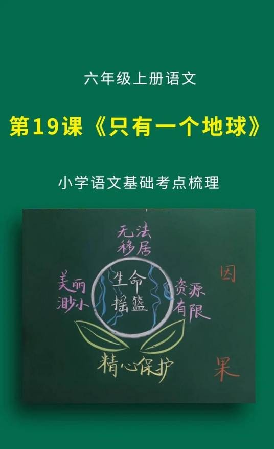 只有一个地球（部编版小学语文六年级上册的一篇精读课文）