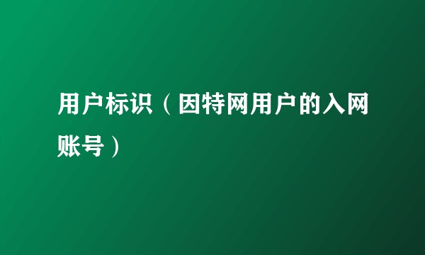 用户标识（因特网用户的入网账号）