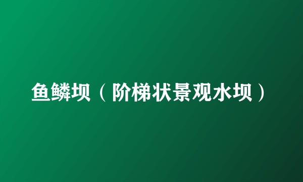 鱼鳞坝（阶梯状景观水坝）