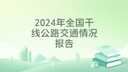 2024年全国干线公路交通情况报告