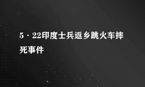 5·22印度士兵返乡跳火车摔死事件