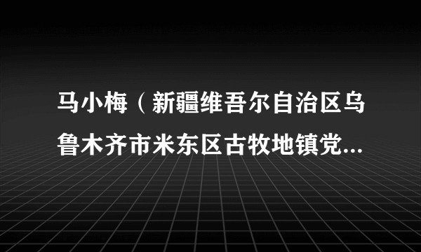 马小梅（新疆维吾尔自治区乌鲁木齐市米东区古牧地镇党委副书记、镇长）