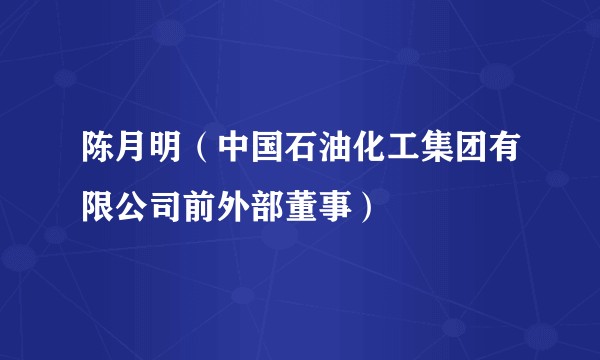 陈月明（中国石油化工集团有限公司前外部董事）