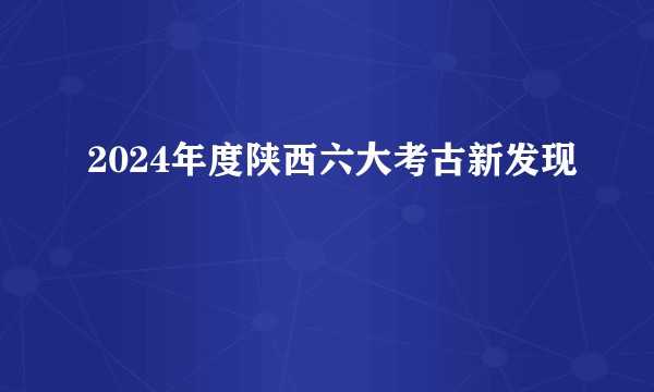 2024年度陕西六大考古新发现