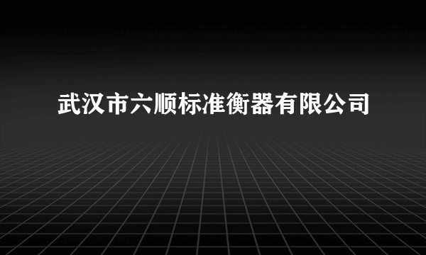 武汉市六顺标准衡器有限公司