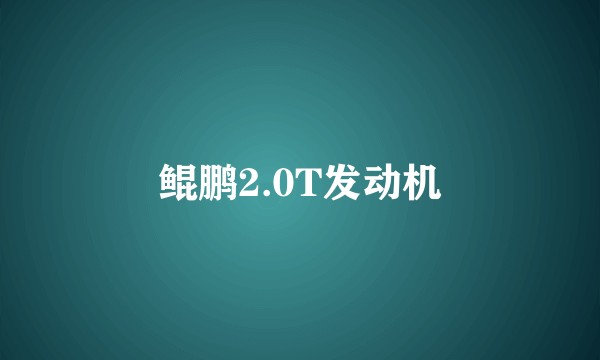 鲲鹏2.0T发动机
