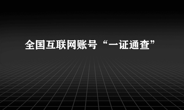 全国互联网账号“一证通查”