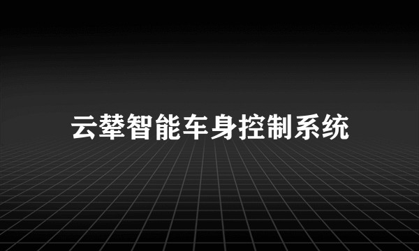 云辇智能车身控制系统