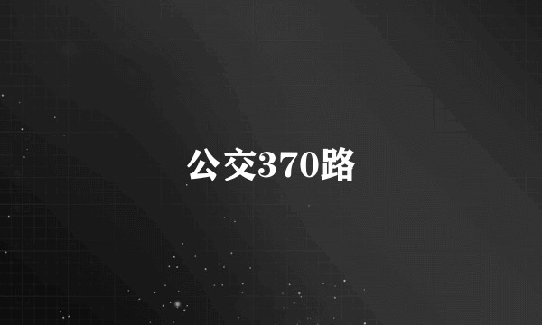 公交370路
