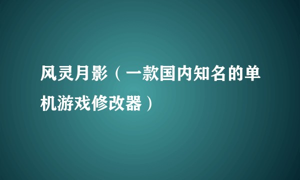 风灵月影（一款国内知名的单机游戏修改器）