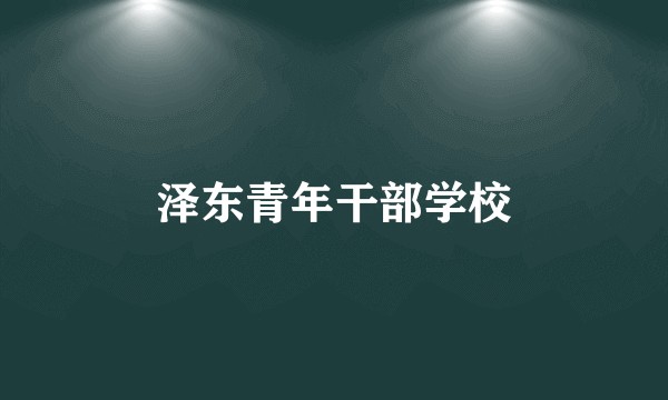 泽东青年干部学校