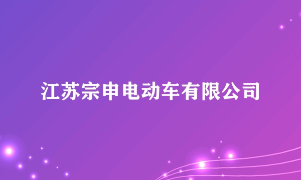 江苏宗申电动车有限公司