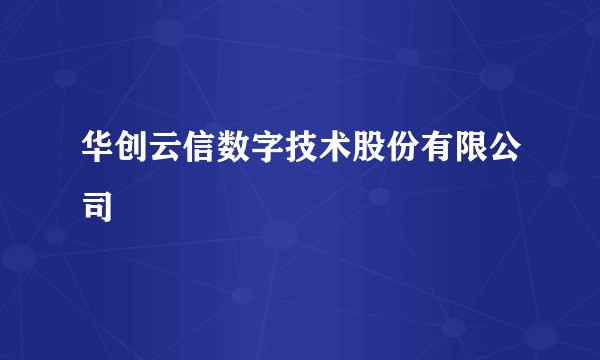 华创云信数字技术股份有限公司