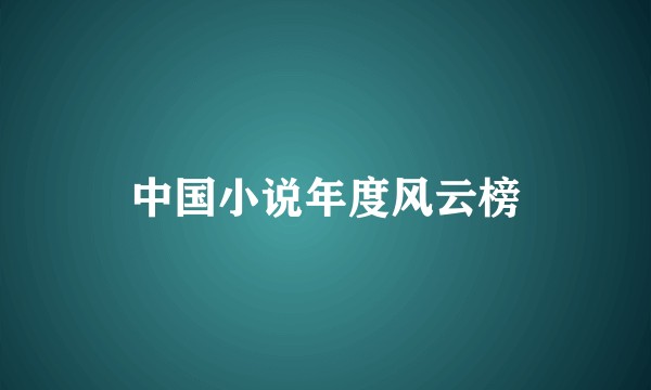 中国小说年度风云榜