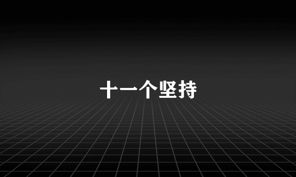 十一个坚持