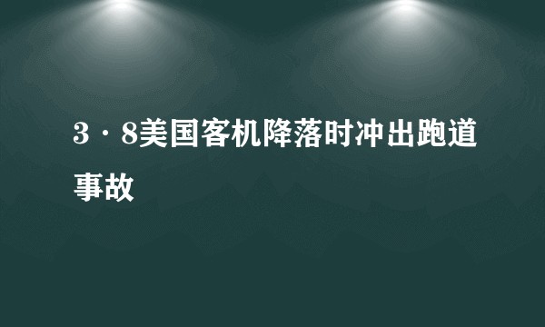 3·8美国客机降落时冲出跑道事故