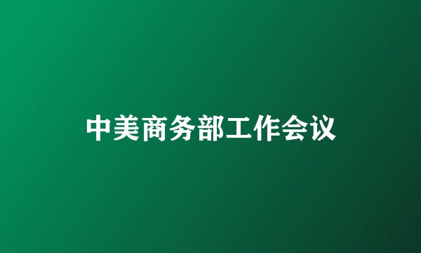 中美商务部工作会议