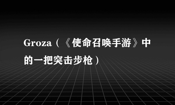 Groza（《使命召唤手游》中的一把突击步枪）