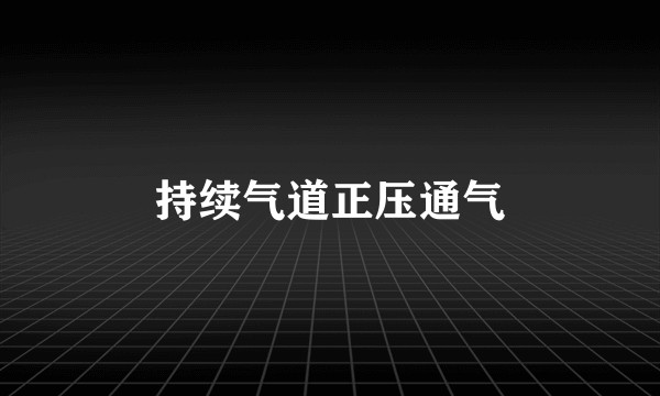 持续气道正压通气