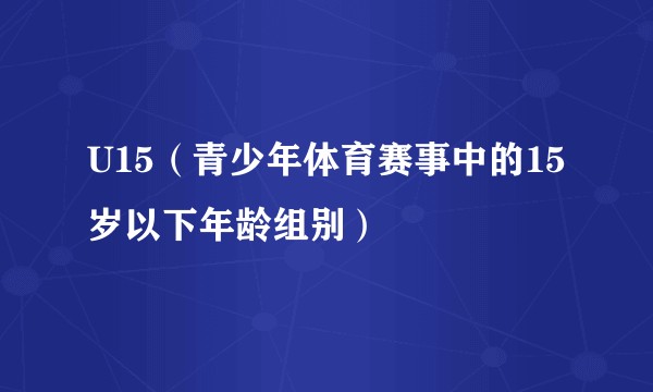 U15（青少年体育赛事中的15岁以下年龄组别）