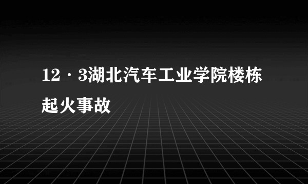 12·3湖北汽车工业学院楼栋起火事故
