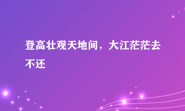 登高壮观天地间，大江茫茫去不还