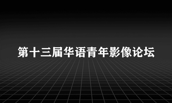 第十三届华语青年影像论坛