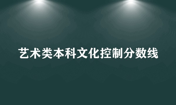 艺术类本科文化控制分数线