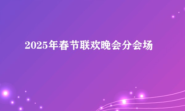 2025年春节联欢晚会分会场