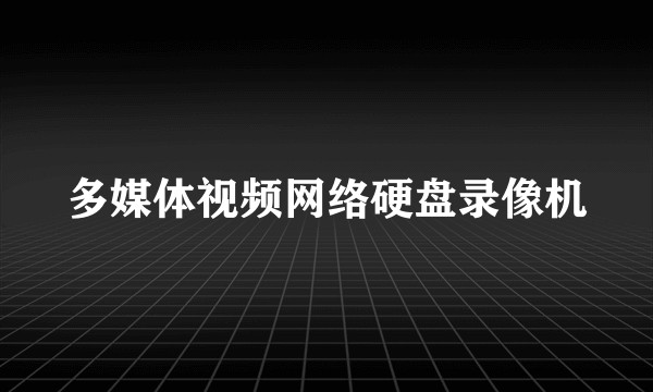 多媒体视频网络硬盘录像机