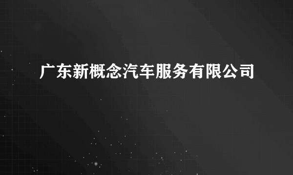 广东新概念汽车服务有限公司