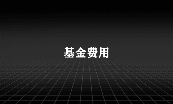 基金费用