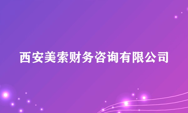 西安美索财务咨询有限公司