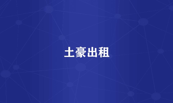 土豪出租